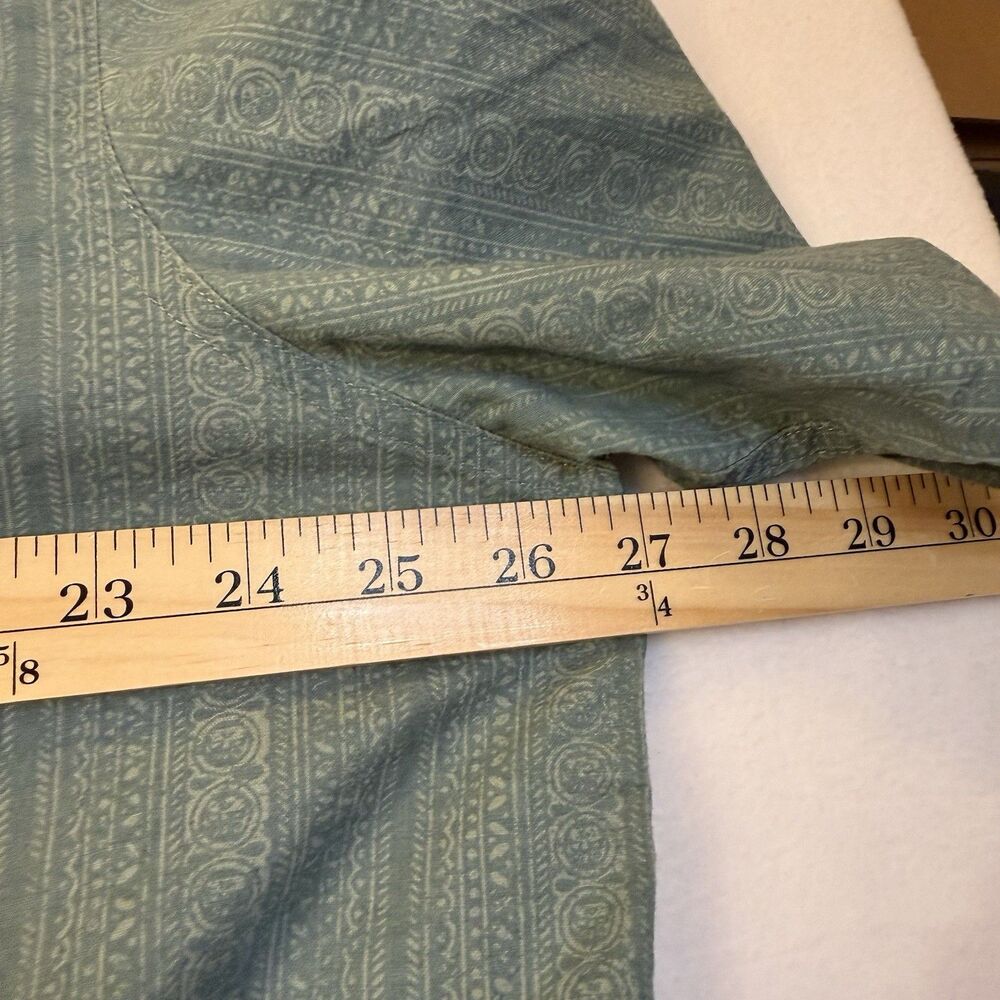 L.L.Bean Men's XL Tall Traditional Fit Green Geometric Cotton Short Sleeve VTG - Picture 3 of 7